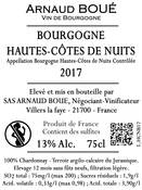 Maison Arnaud Boué - Bourgogne Hautes-côtes de Nuits - Blanc - 2019