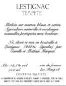 Château Lestignac - TEMPÊTE - Rouge - 2018