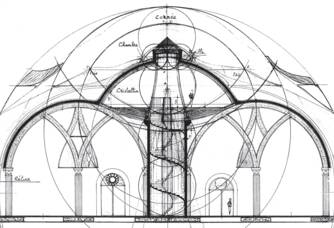 Plan du Chai du Château Romanin : une Cathédrale souterraine