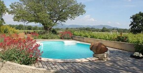  Domaine Rouge-Bleu - La piscine avec vue sur les vignes